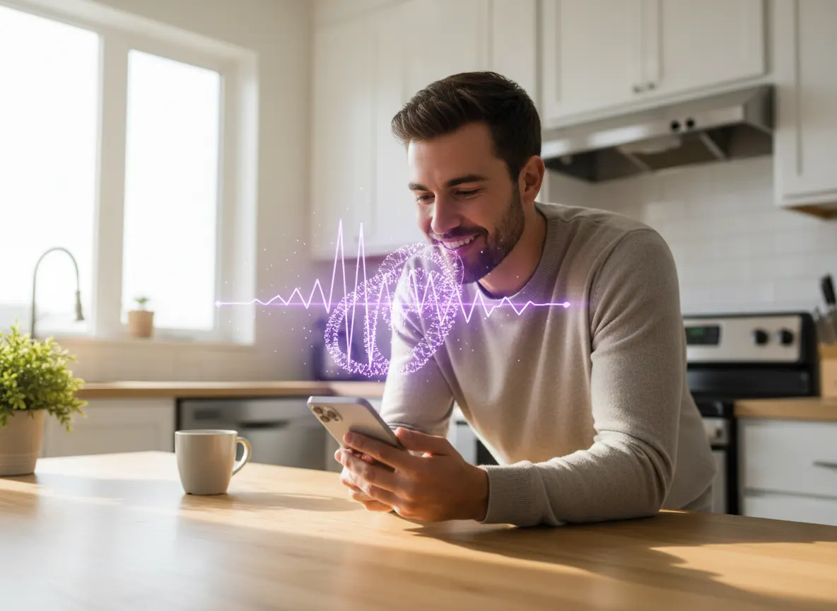 Person recording a short voice sample on a phone to clone their own voice - Echo AI Voice Generator