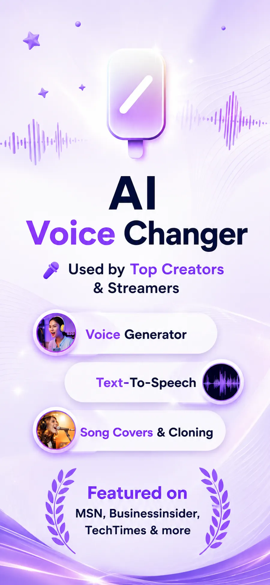 Echo AI Voice Generator app home screen on iPhone
